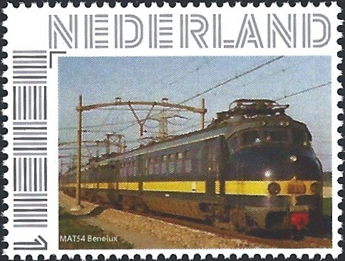 personalised stamp of The Netherlands with trains, trams, stations etc